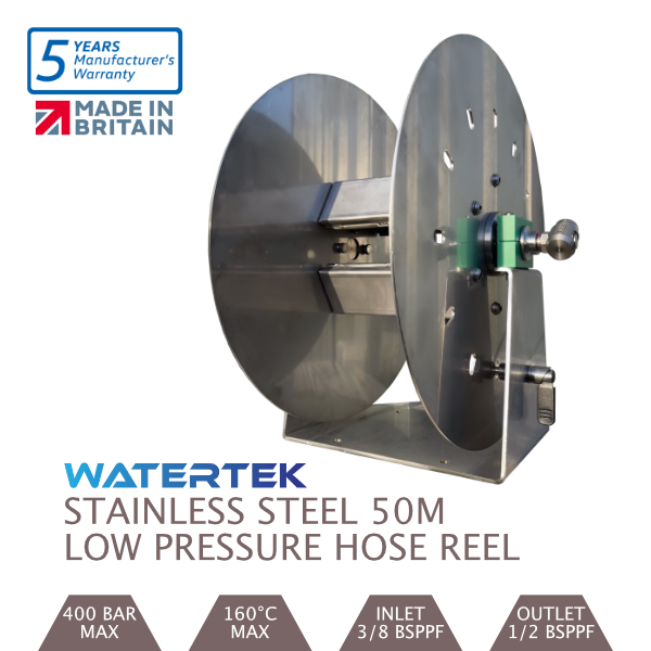 Watertek Pro 50m Stainless Steel Low Pressure Reel